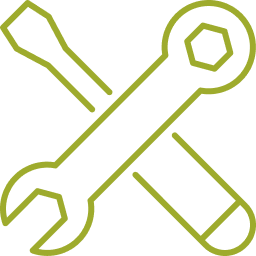 Icon of wrench and screwdriver.